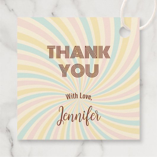 Groovy Pink Disco Ball Brautparty Vielen Dank Geschenkanhänger (Rückseite)