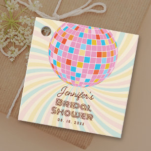 Groovy Pink Disco Ball Brautparty Vielen Dank Geschenkanhänger