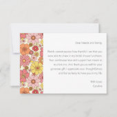 Groovy Pink Floral Brautparty Custom Message Dankeskarte (Vorderseite)