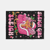 Groovy Pink Gingerbread Sleigh Coquette Bow Christ Fleecedecke (Vorderseite (Horizontal))