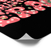 Groovy Pink in meiner Weihnachtszeit froh und hell Poster (Ecke)