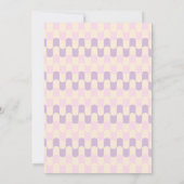 Groovy Pink Lila Retro Geometrisches Brautparty Einladung (Rückseite)