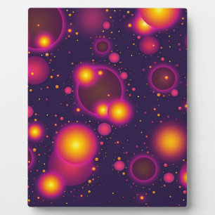 Groovy Pink Lila und gelb leuchtend Blase Abstr. Fotoplatte