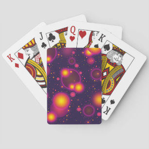 Groovy Pink Lila und gelb leuchtende Blasen Spielkarten