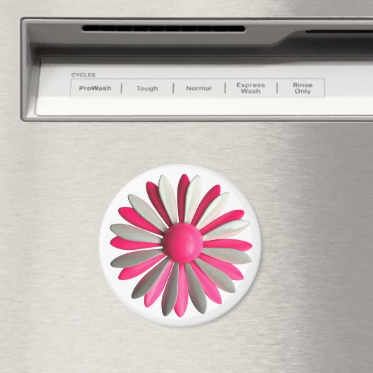 Groovy Pink MOD Hippie Daisy Blume Power Floral Magnet (In Situ (Geschirrspüler))