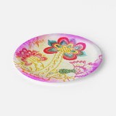 Groovy Pink Palm Paper Teller (Schrägansicht)
