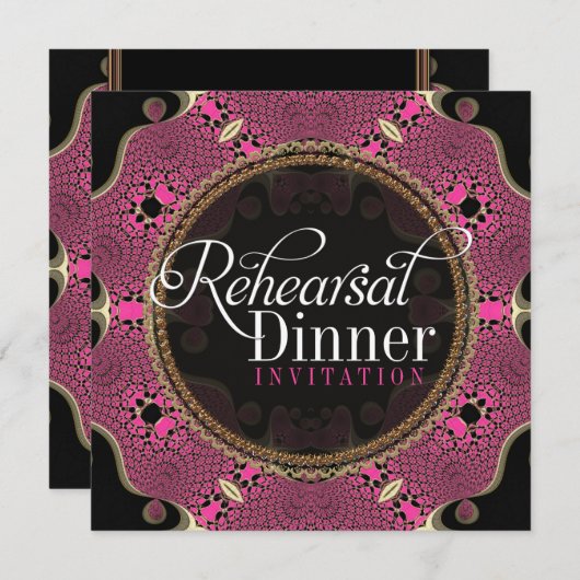 Groovy Pink Probe Dinner Einladungen (Vorne/Hinten)