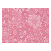 Groovy Pink Retro 60er 70er Floral Muster Tischdecke (Vorderseite (Horizontal))