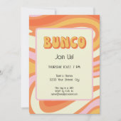 Groovy Pink und Orange Bunco Einladung (Vorderseite)