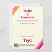 Groovy Pink und Orange Wedding speichern das Datum Save The Date (Rückseite)