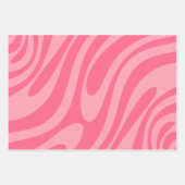 Groovy Pink Wavy Loops Retro Abstrakte Muster Geschenkpapier Set (Vorderseite 2)