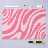 Groovy Pink Wavy Loops Retro Abstraktes Muster Seidenpapier (Handwerk)