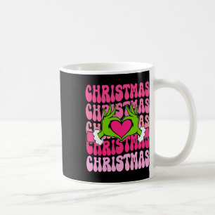 Groovy Pink Weihnachten Weihnachten Herzchen Fraue Kaffeetasse