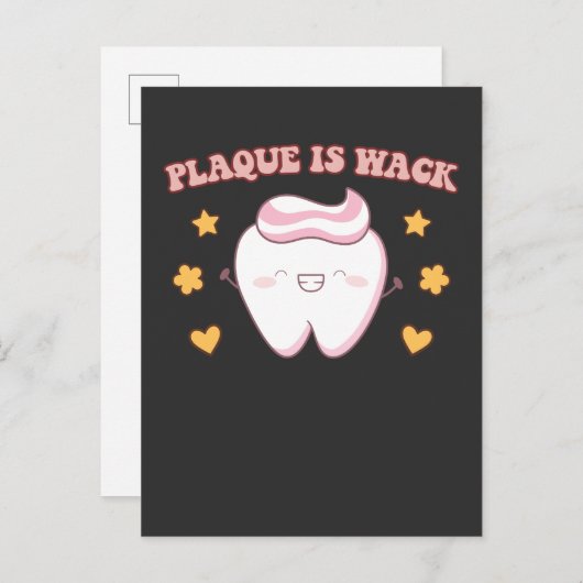 Groovy Plaque ist Wack Dental Hygienist Einladungspostkarte (Vorne/Hinten)