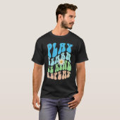 Groovy PLAY LEARN SEIN KIND REPEAT Wählen Sie Retr T-Shirt (Vorne ganz)