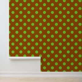 Groovy Polka Dot - Braun und Limettengrün Tapete