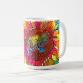 Groovy Pop Art Sonnenblumen Tasse Cup (VorderseiteRechts)