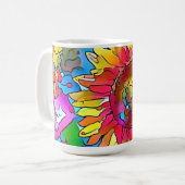 Groovy Pop Art Sonnenblumen Tasse Cup (Vorderseite Links)