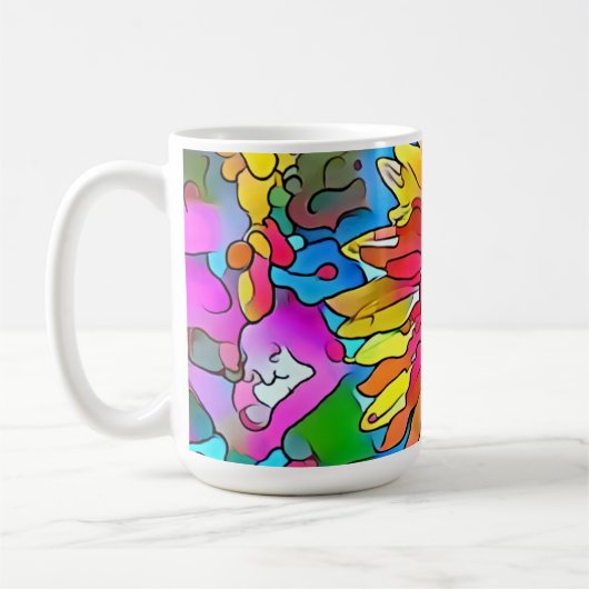 Groovy Pop Art Sonnenblumen Tasse Cup (Links)