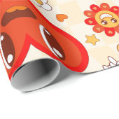 Groovy Pop Art valentines Funky Erdbeere der 1960e Geschenkpapier (Rolleneckpunkt)