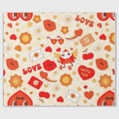 Groovy Pop Art valentines Liebe Brief der 60er Jah Geschenkpapier (Flach)