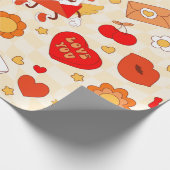 Groovy Pop Art valentines Liebe Brief der 60er Jah Geschenkpapier (Ecke)