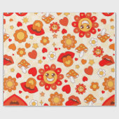 Groovy Pop Art valentines Pilzzzunge der 60er Jahr Geschenkpapier (Flach)