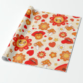 Groovy Pop Art valentines Pilzzzunge der 60er Jahr Geschenkpapier (Ungerollt)