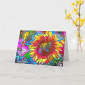 Groovy Pop Kunst, Dichtung und Musik Karte (Gelbe Blume)