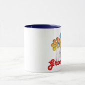 Groovy Pop-Kunst-Tasse mit Acent Blume Tasse (Zentrum)