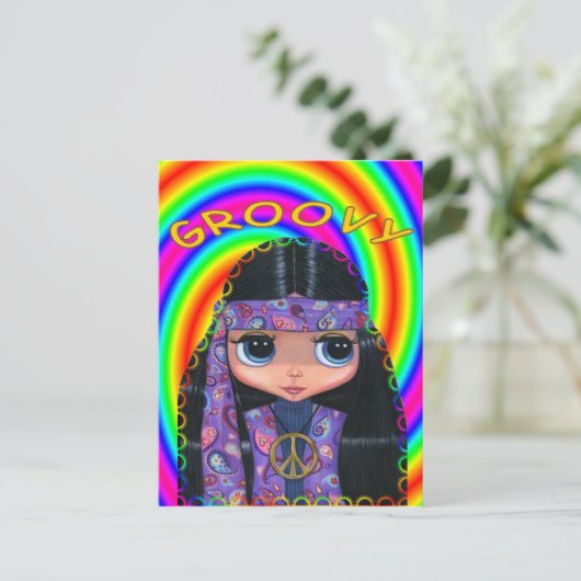 Groovy Postcard Postkarte (Stehend Vorderseite)