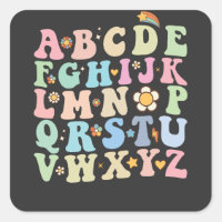 Groovy Pre K Kindergarten Alphabet ABC Retro