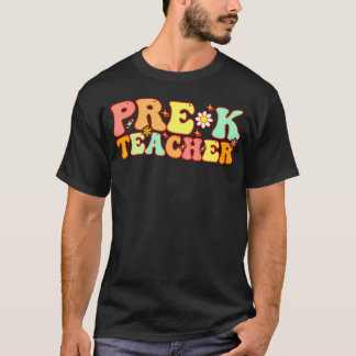 Groovy Pre-K Lehrer Lehrer zurück in die Schule T-Shirt