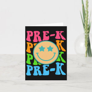 Groovy Pre-k Vibes Face Retro Lehrer Kinder Byck T Karte