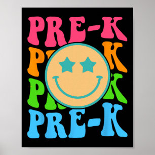 Groovy Pre-k Vibes Face Retro Lehrer Kinder Byck T Poster
