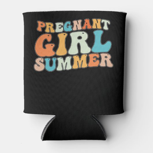 Groovy Pregnant Girl Summer Pregnancy Retro Dosenkühler (Vorderseite)