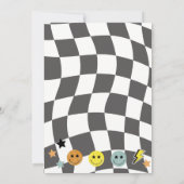 Groovy Preppy Y2K Happy Face Sleep Over Birthday Einladung (Rückseite)