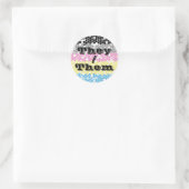 Groovy Pronoun Polygender Pride Flag Runder Aufkleber (Tasche)