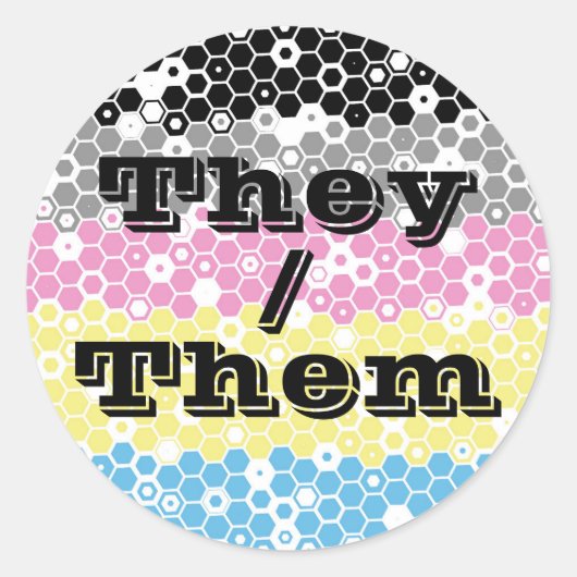 Groovy Pronoun Polygender Pride Flag Runder Aufkleber (Vorderseite)