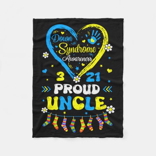 Groovy Proud Down Syndrome Uncle Awareness Matchin Fleecedecke (Vorderseite)