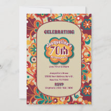 Groovy Psychedelic 60er 70er Floral Birthday