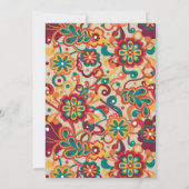 Groovy Psychedelic 60er 70er Floral Birthday Einladung (Rückseite)