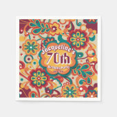 Groovy Psychedelic 60er 70er Floral Birthday Serviette (Vorderseite)
