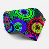 Groovy Psychedelic Abstract Neon Pattern Krawatte (Gerollt)