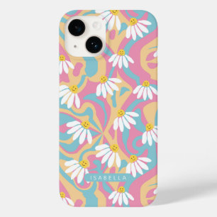 Groovy Psychedelic Daisy Blume Personalisiert Name Case-Mate iPhone 14 Hülle