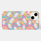 Groovy Psychedelic Daisy Blume Personalisiert Name Case-Mate iPhone Hülle (Rückseite (Horizontal))
