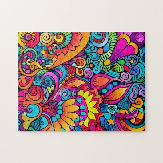 Groovy Psychedelic Floral Puzzle (Horizontal)