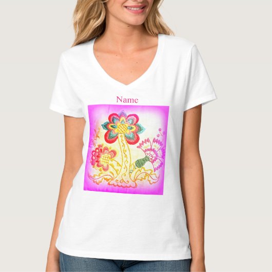 Groovy Psychedelic Hippie Palm T-Shirt (Vorderseite)