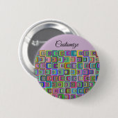Groovy Psychedelic Hippie-Stil Thunder_Cove Button (Vorne & Hinten)