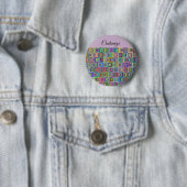 Groovy Psychedelic Hippie-Stil Thunder_Cove Button (Beispiel)